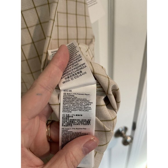 NWT Marmot Eldridge Check Short-Sleeve Recycled Materials Woven Shirt - Moonbeam - Picture 6 of 8
